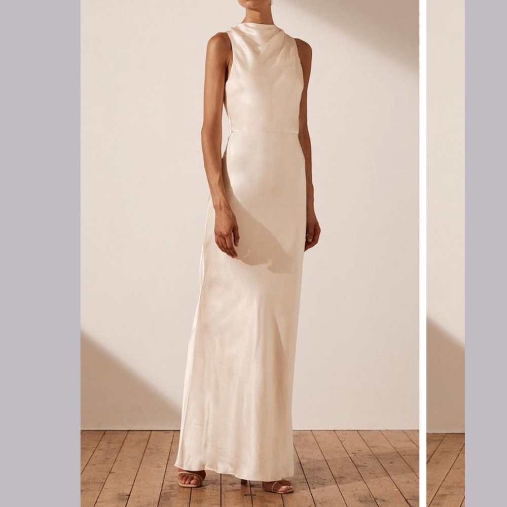 Shona Joy - LA LUNE HIGH NECK MAXI DRESS - CREAM